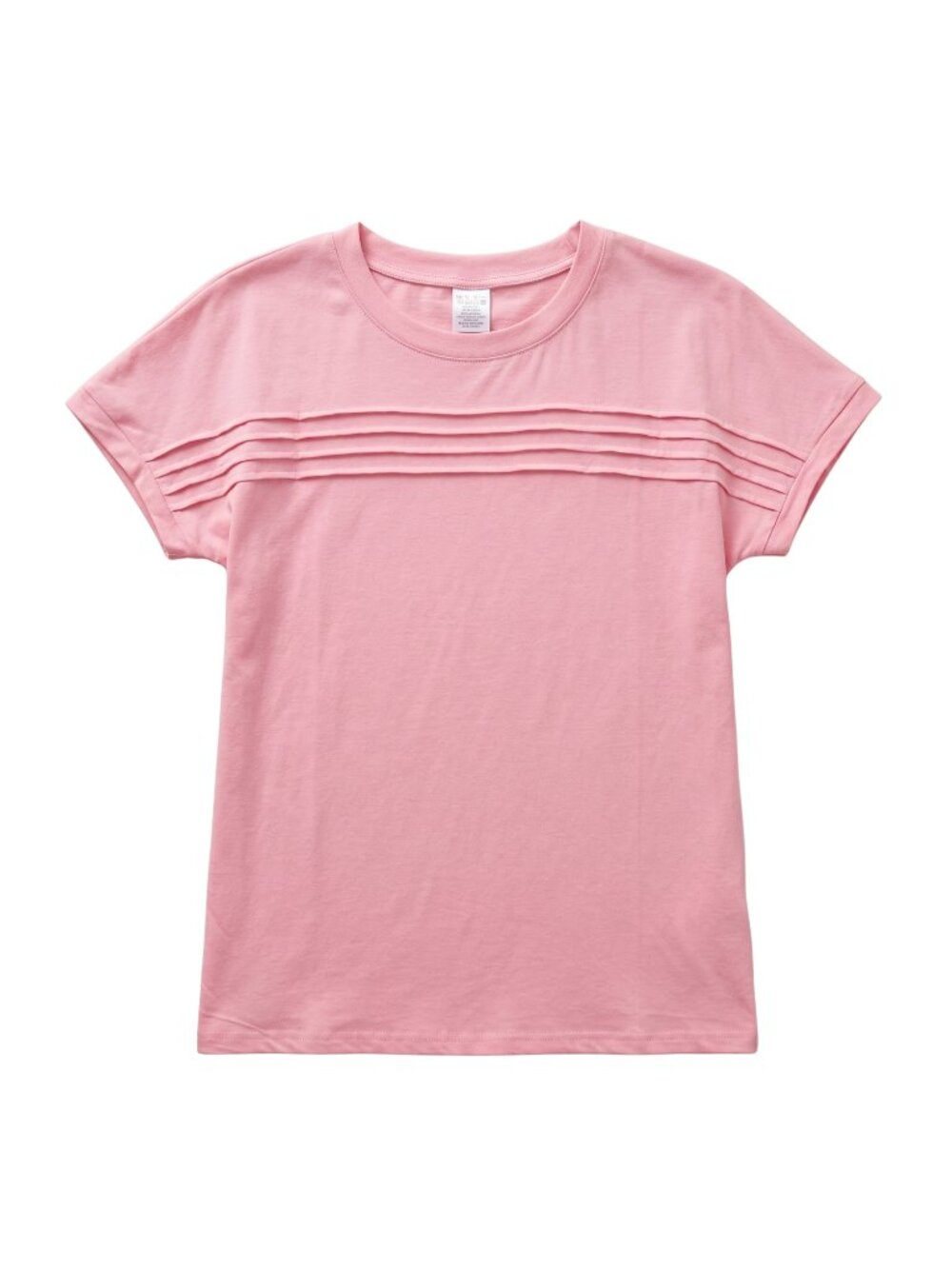NWOT | Soft Pink Horizontal Pleated Chest Detail Short Sleeve Tee Top | Medium
